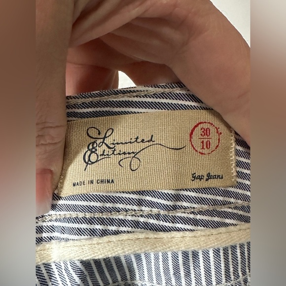 GAP Limited Edition Gray Striped Wide Leg Pants Size 10 - Picture 5 of 6